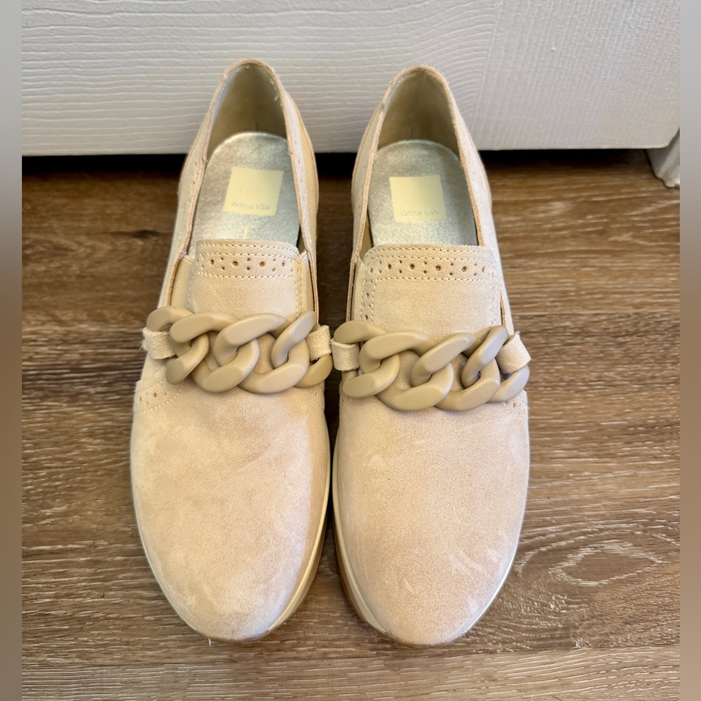 Dolce Vita Women's Jhenee Platform Beige Slip-On Loafer Sneakers, Women’s 8.5